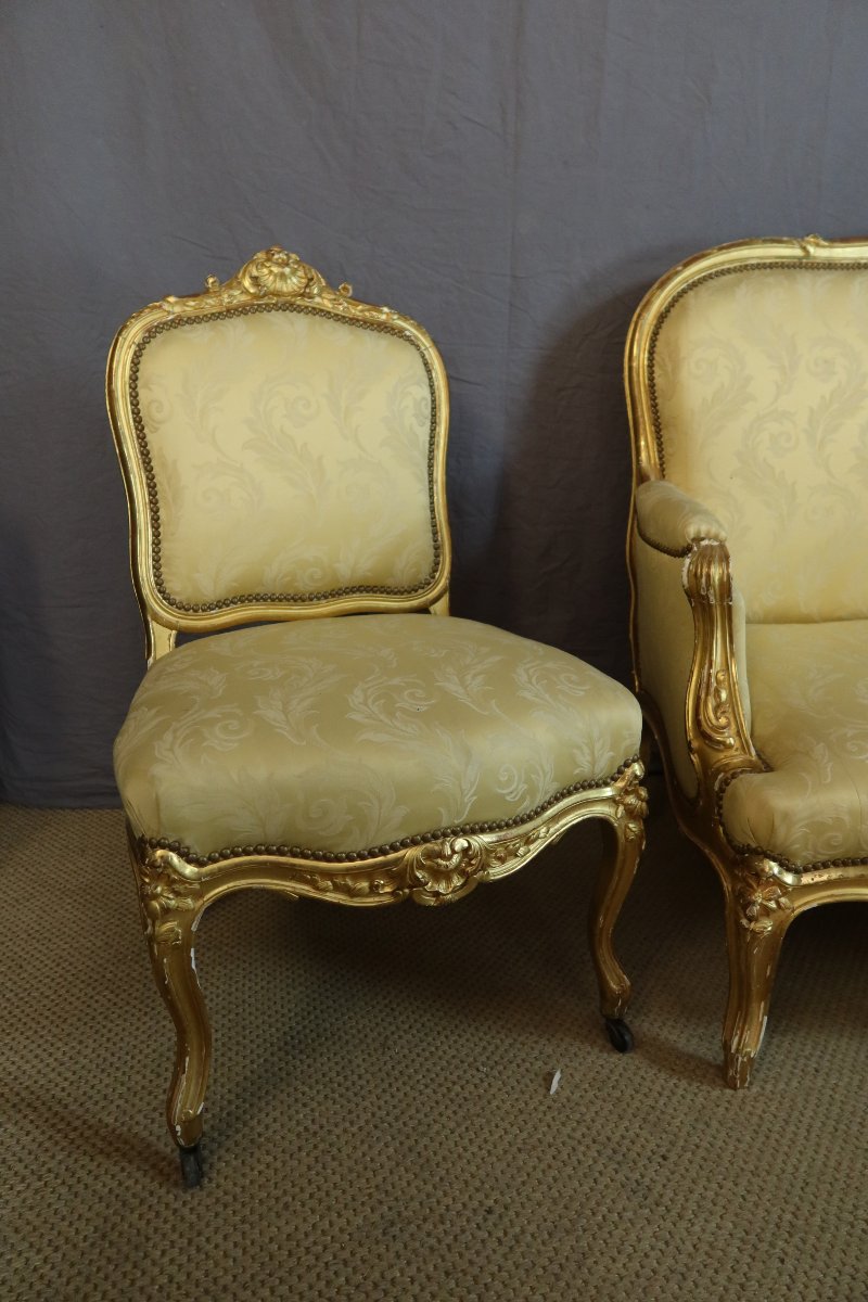 salon Napoléon III en bois doré-photo-3