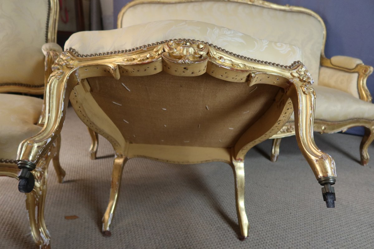 salon Napoléon III en bois doré-photo-6