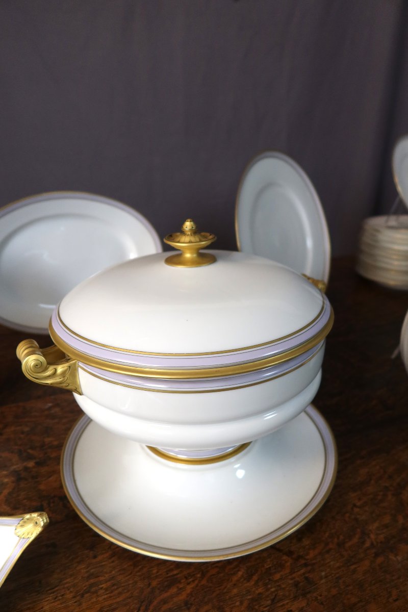 112-piece Porcelain Dinner Service Hache Et Pépin Lehalleur 19th Century-photo-8
