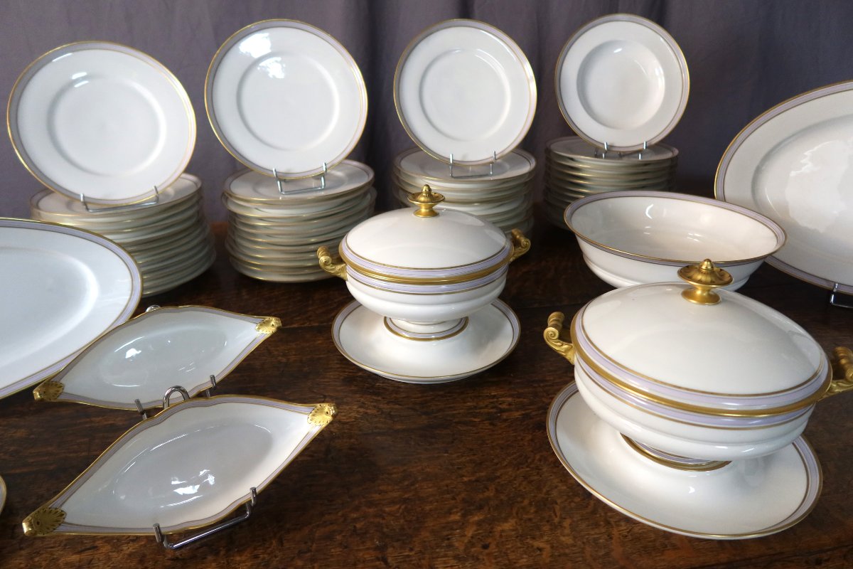112-piece Porcelain Dinner Service Hache Et Pépin Lehalleur 19th Century