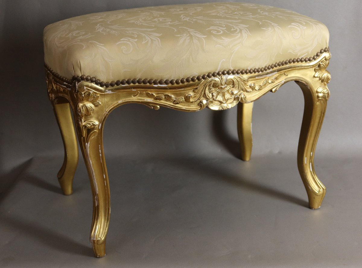 Gilded Wooden Stool-photo-2