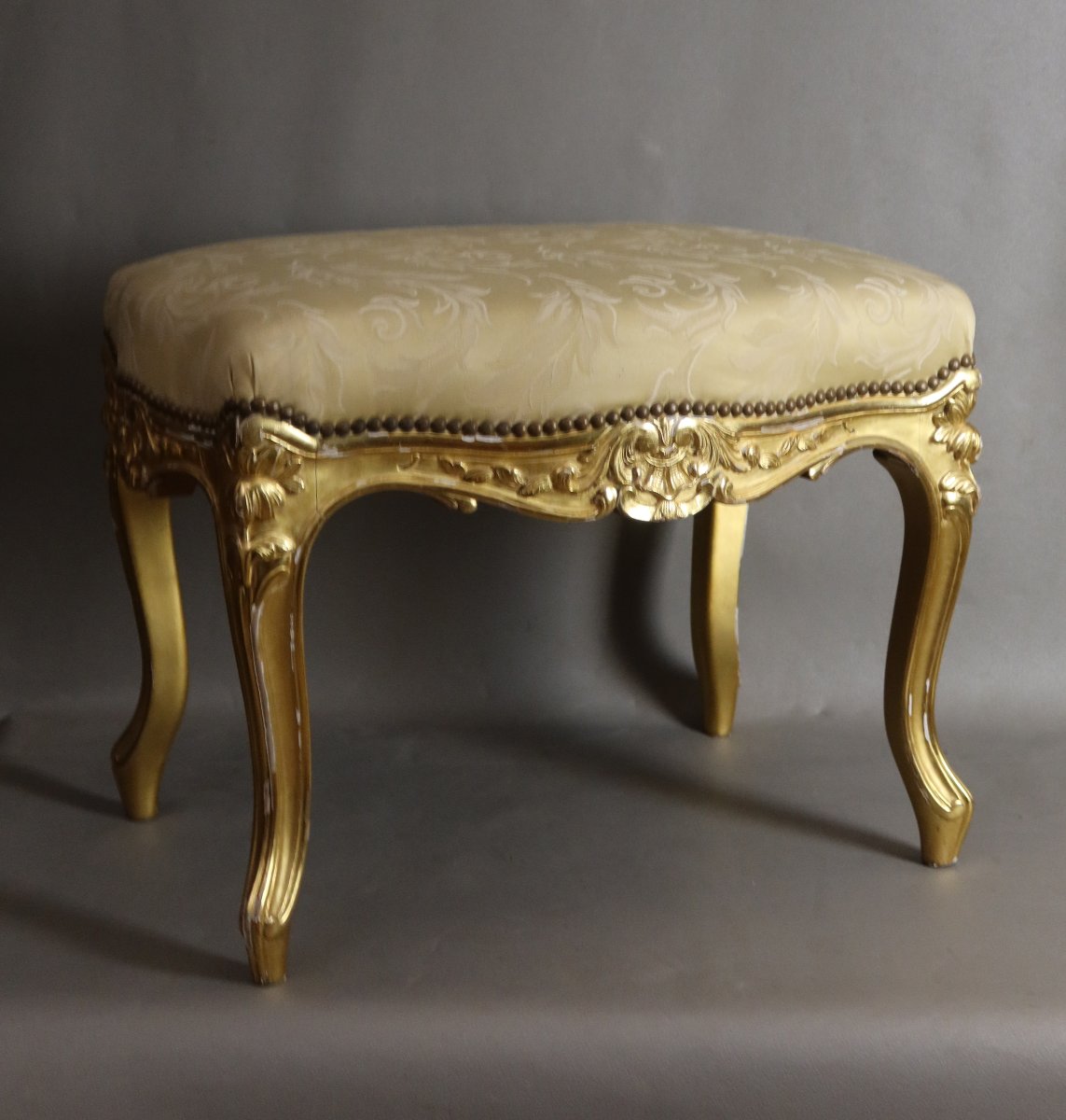 Gilded Wooden Stool-photo-3