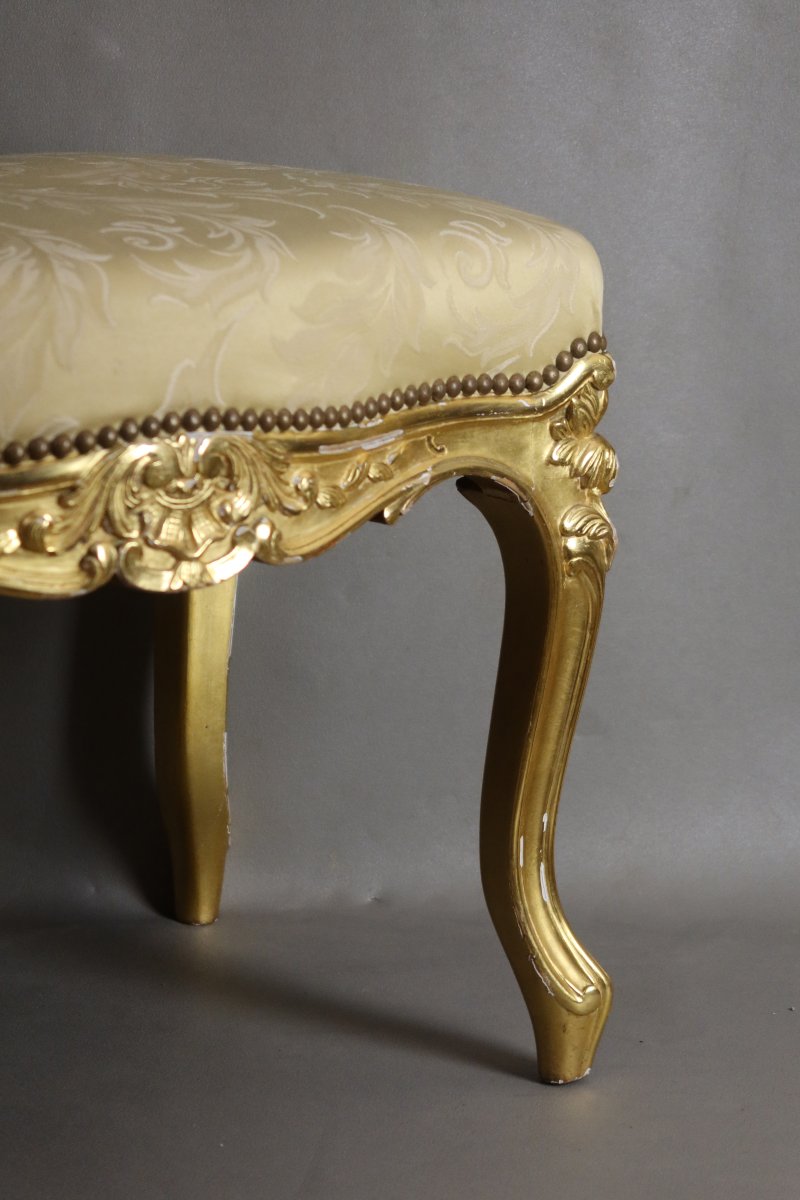Gilded Wooden Stool-photo-4