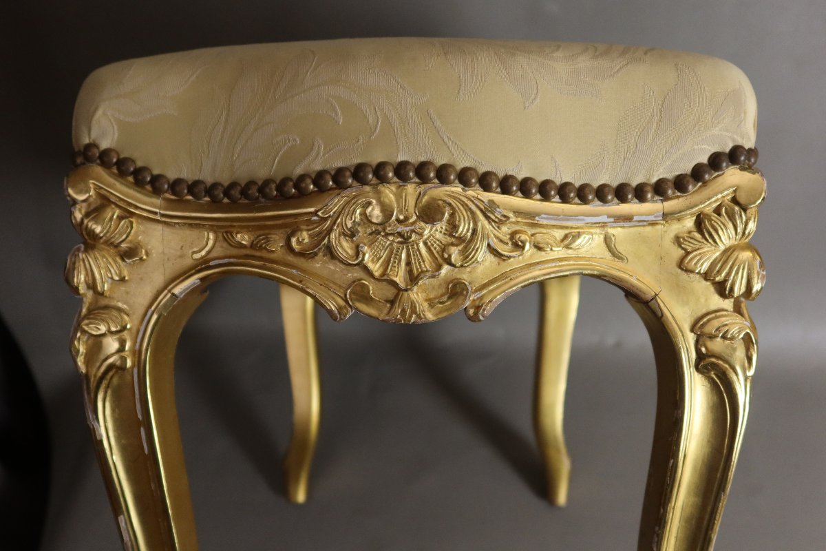 Gilded Wooden Stool-photo-2