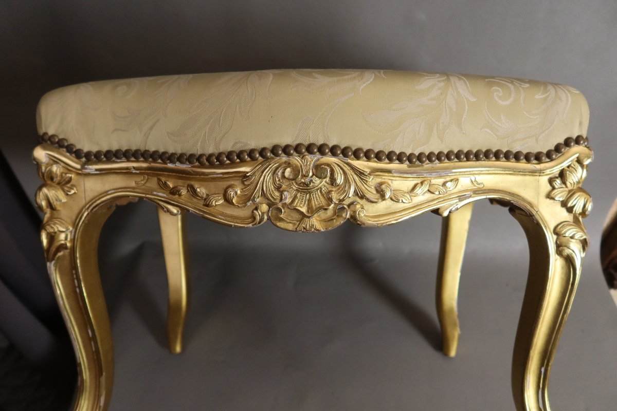 Gilded Wooden Stool-photo-3