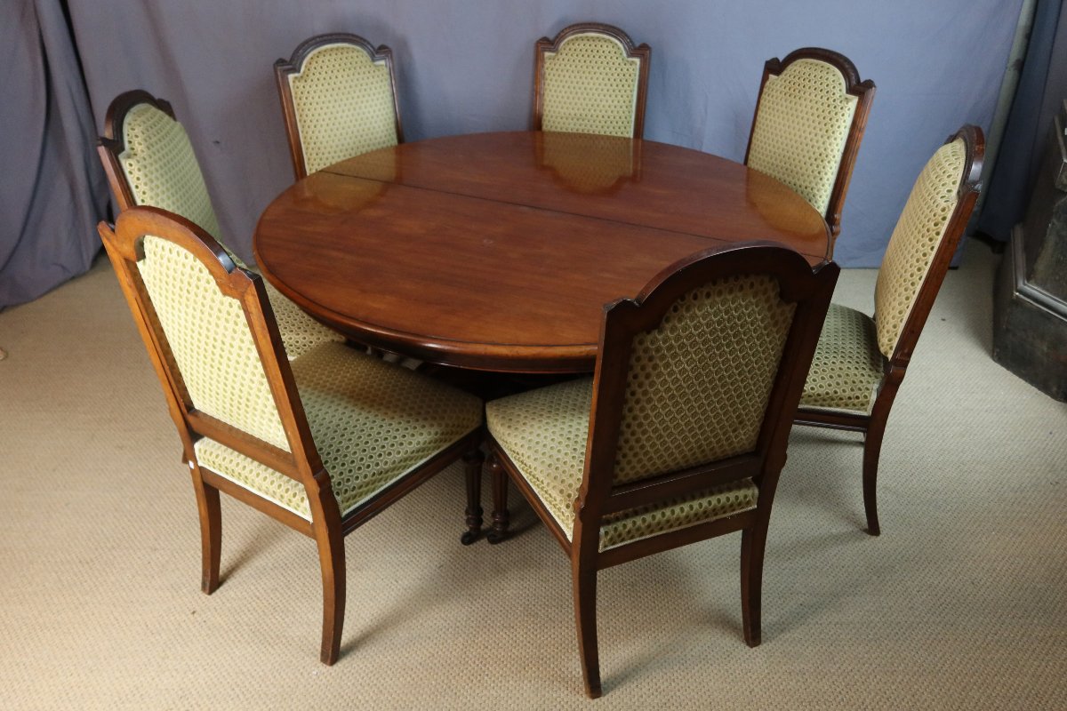 Grande table à allonges estampillée Jeanselme-photo-2