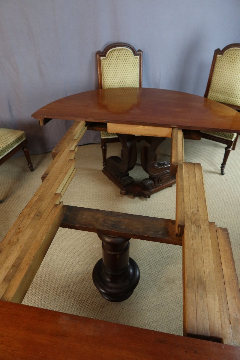 Grande table à allonges estampillée Jeanselme-photo-4