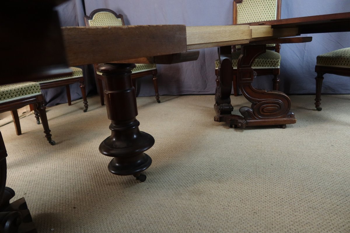 Grande table à allonges estampillée Jeanselme-photo-1