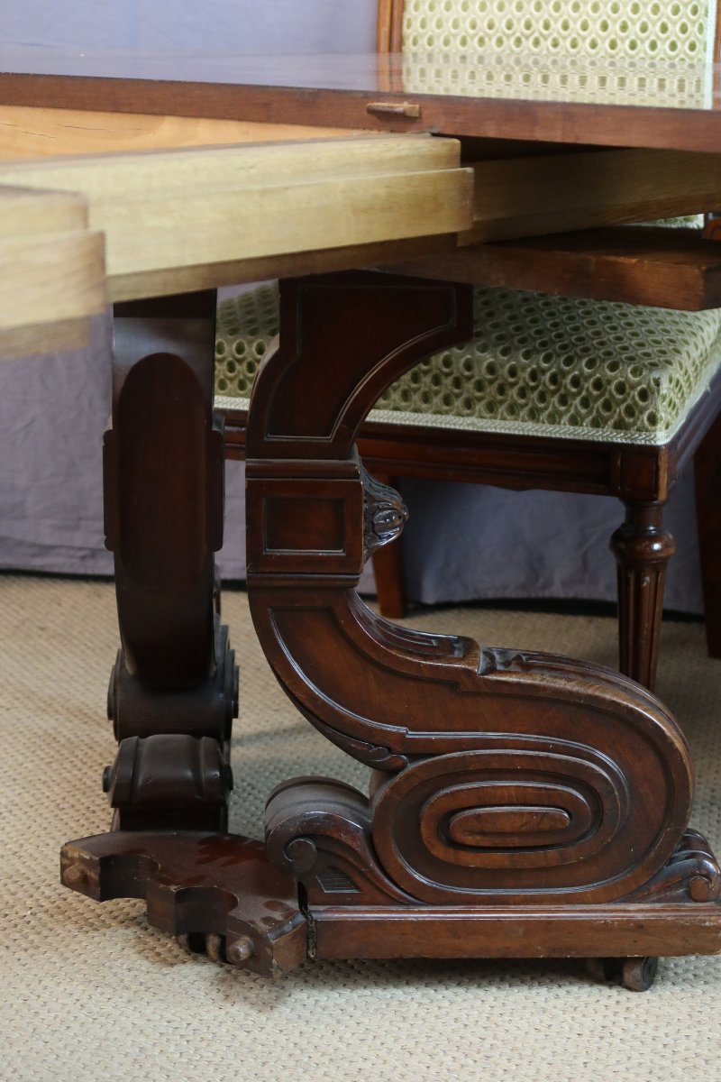 Grande table à allonges estampillée Jeanselme-photo-2