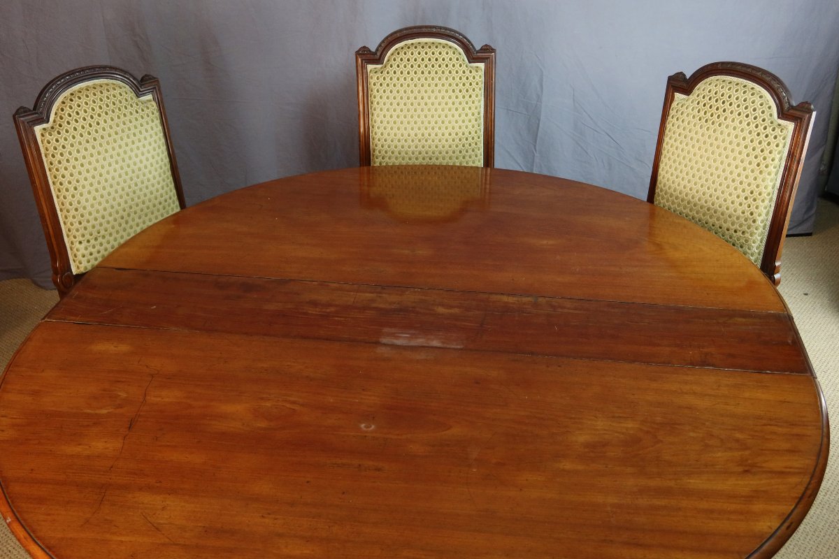 Grande table à allonges estampillée Jeanselme-photo-3