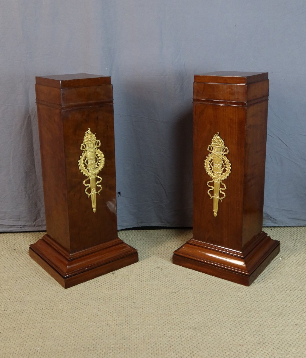 Pair Of Empire-style Mahogany Sheathes-photo-4