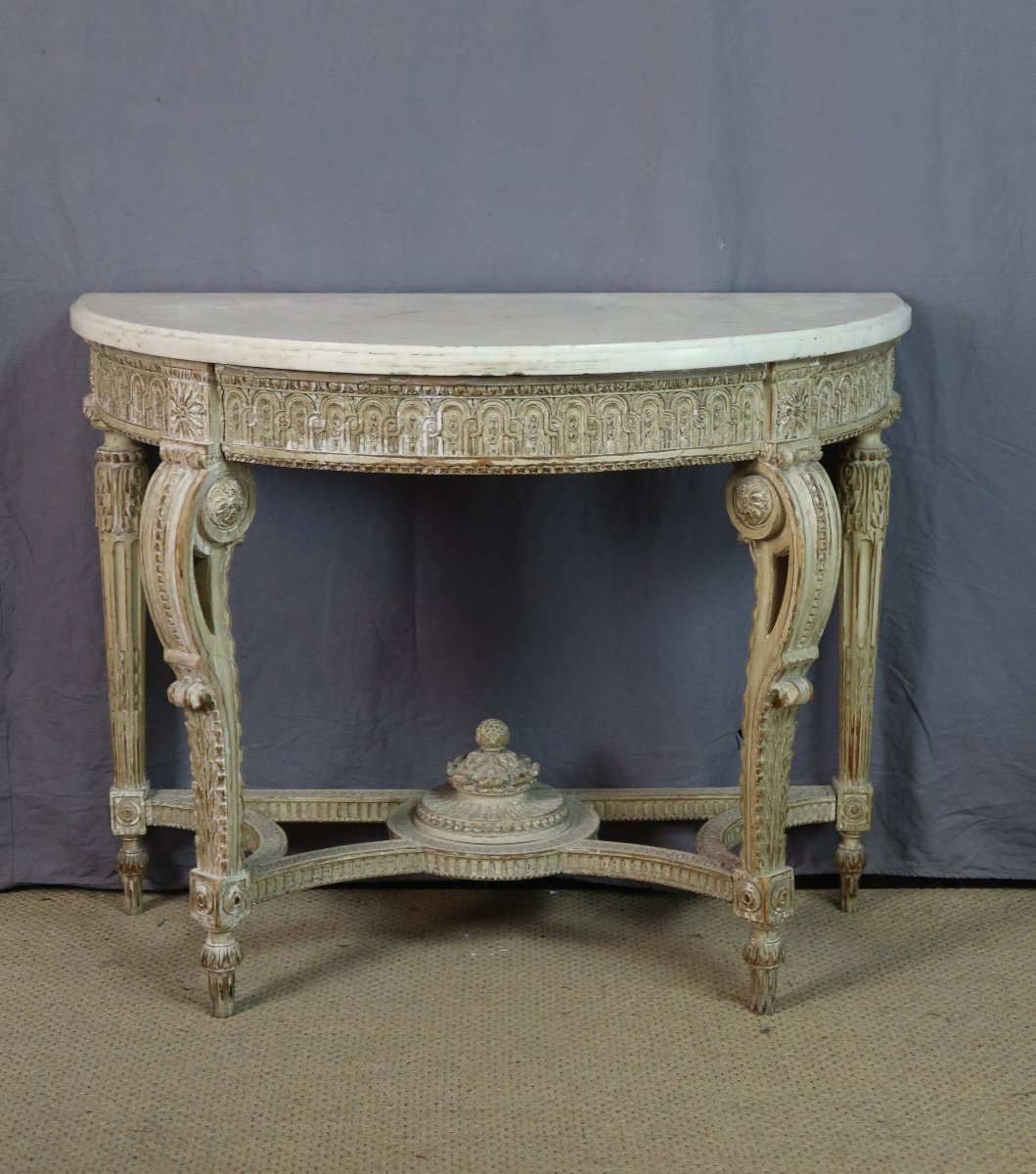 20th-century Wooden Console Table-photo-2