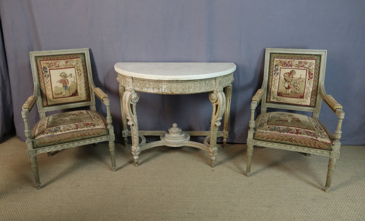 20th-century Wooden Console Table
