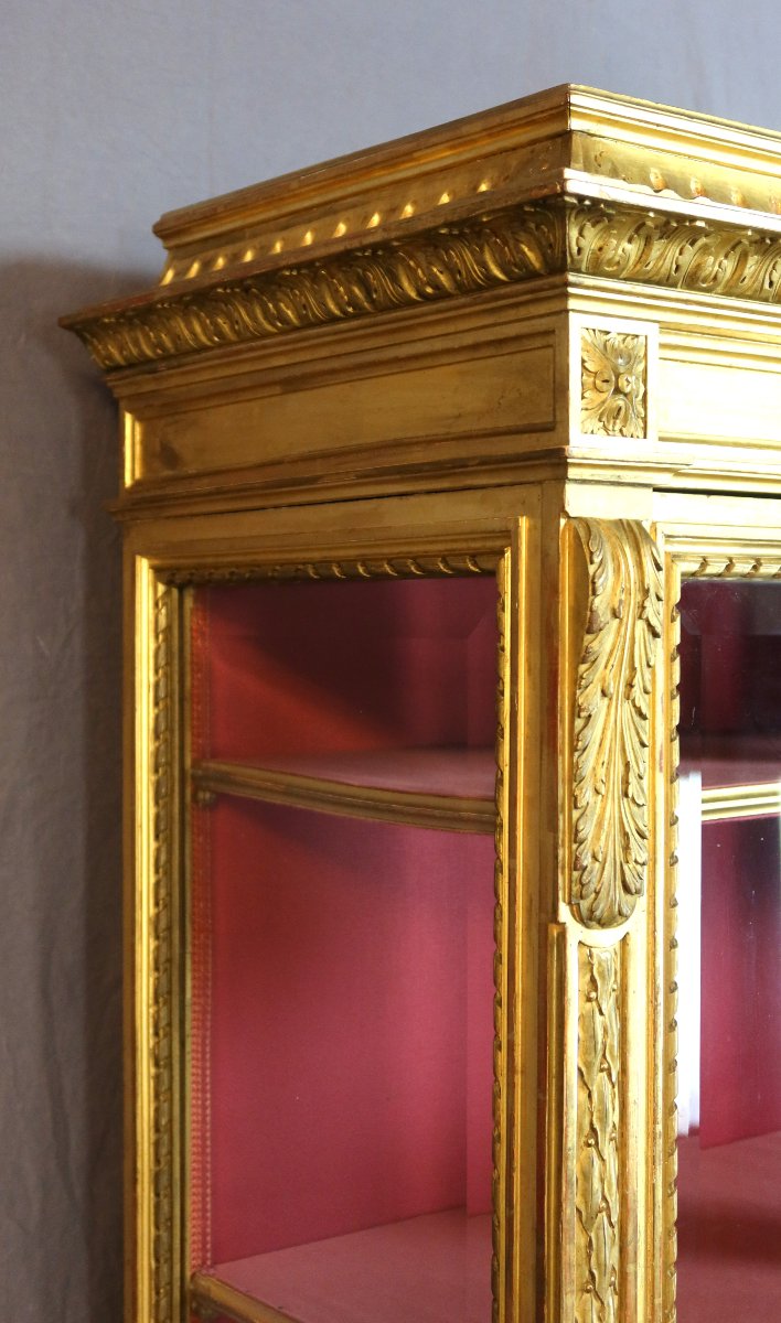 Late 19th-century Gilded Wooden Display Case-photo-4