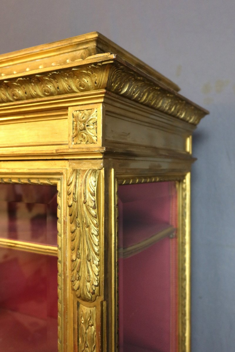 Late 19th-century Gilded Wooden Display Case-photo-4