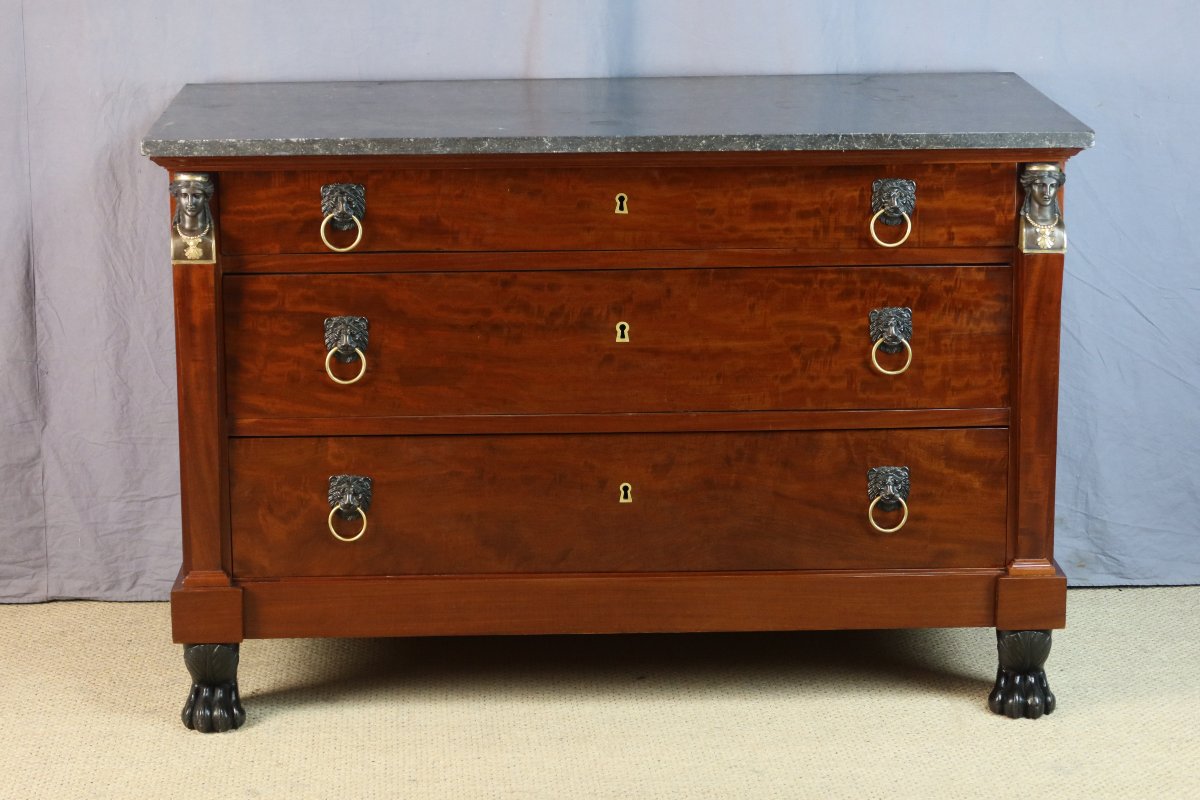 Commode Empire en acajou-photo-4