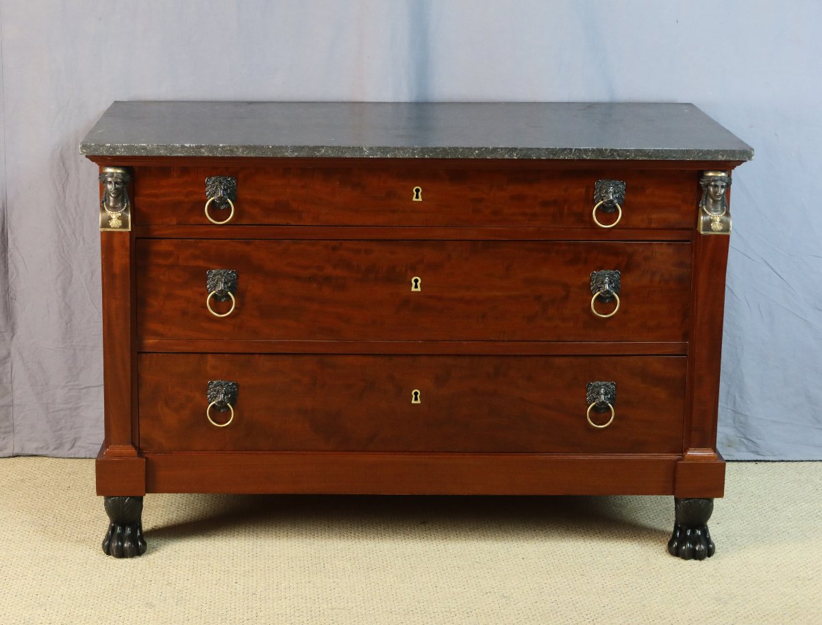 Commode Empire en acajou-photo-8