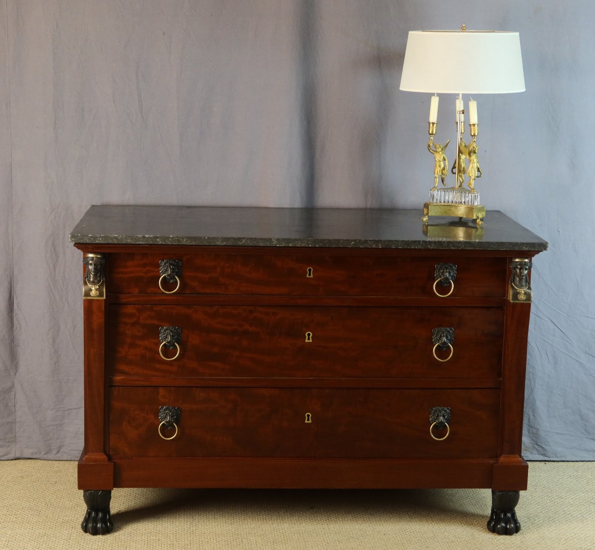 Commode Empire en acajou