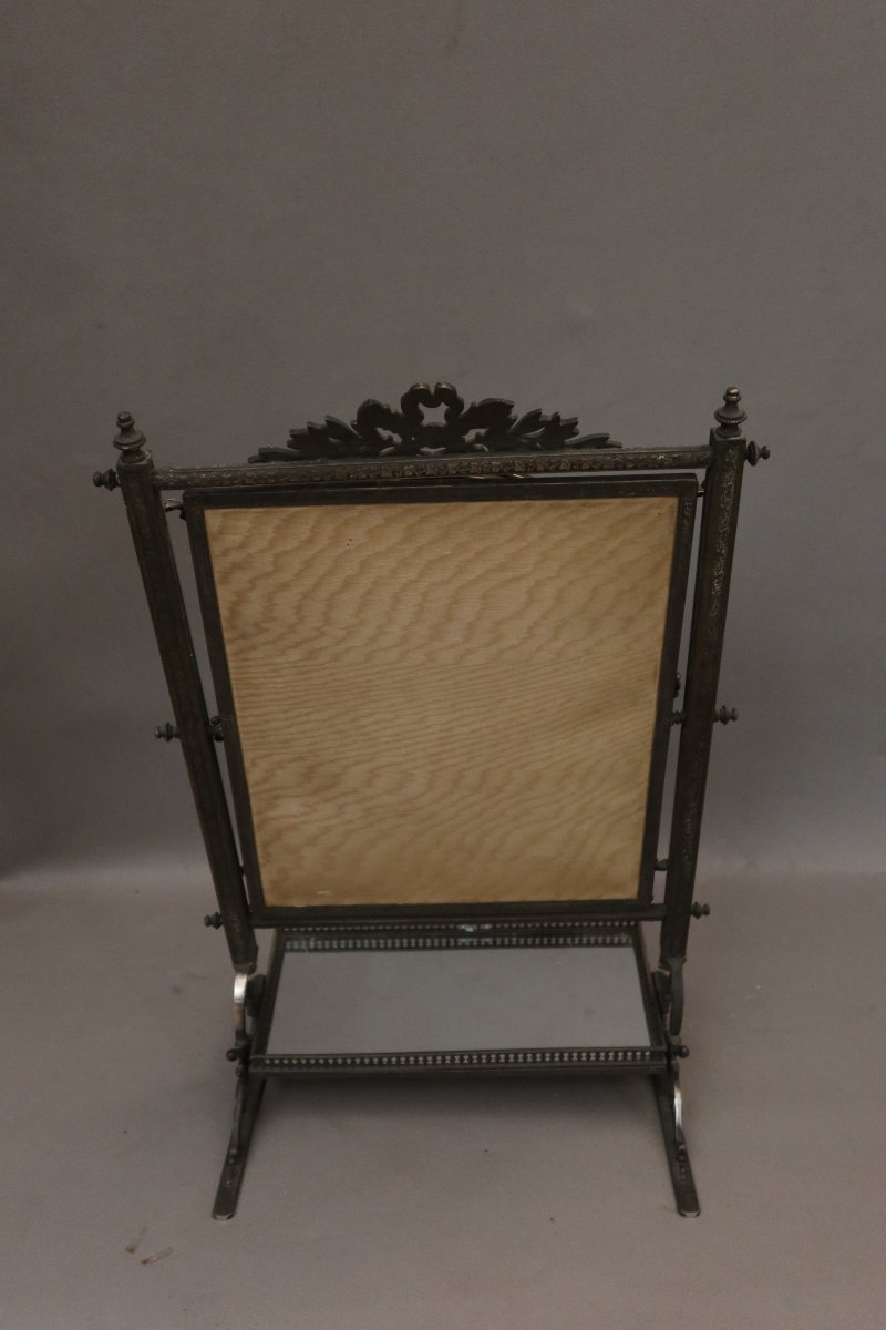 Silver-plated Metal Triptych Mirror -photo-6