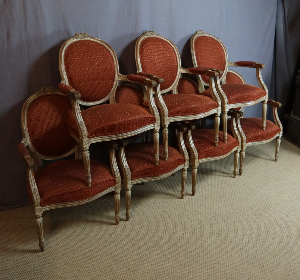 série de 7 fauteuils Louis XVI -photo-3