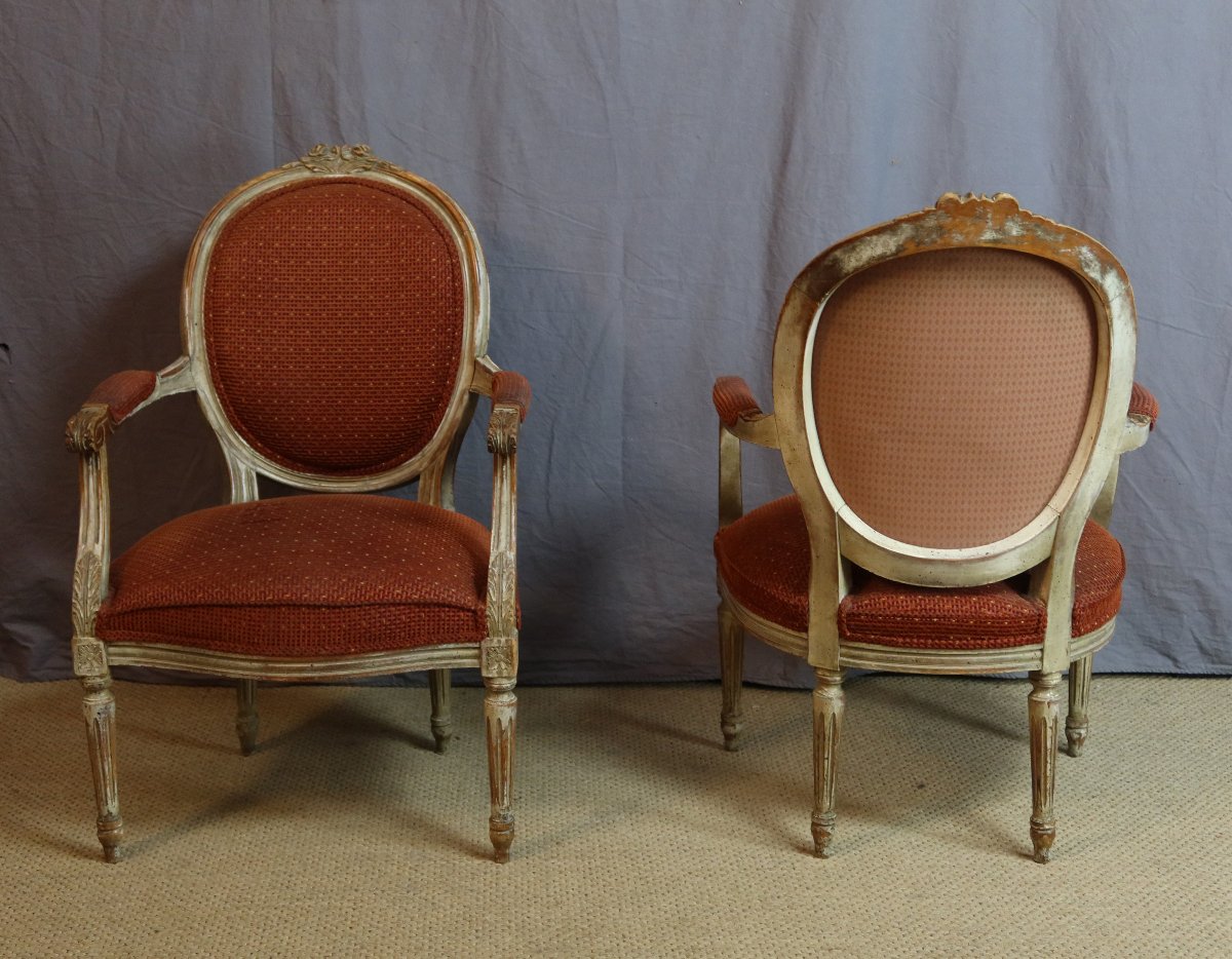 série de 7 fauteuils Louis XVI -photo-2