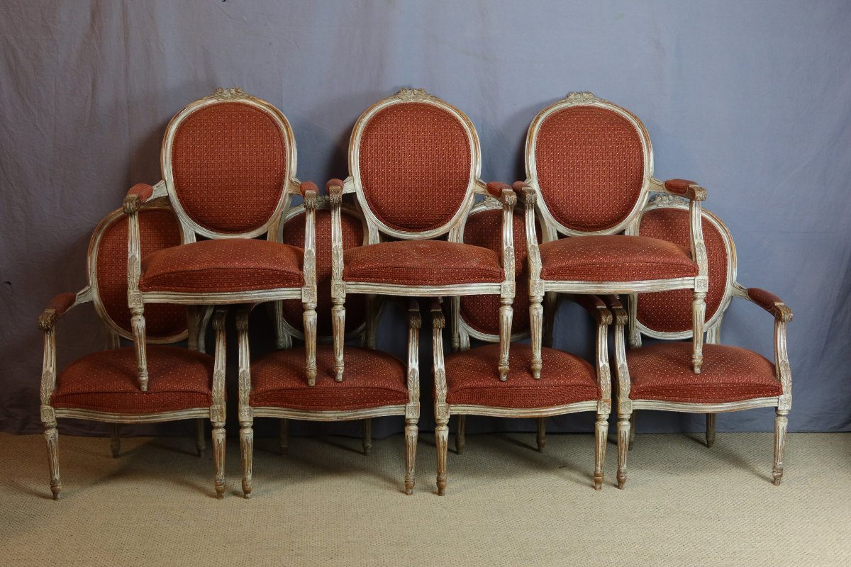 série de 7 fauteuils Louis XVI -photo-6