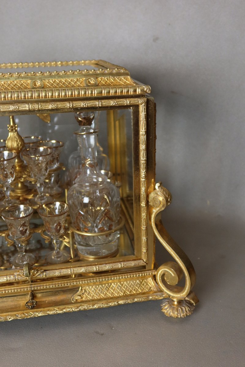 19th-century Gilded Bronze Liquor Cabinet-photo-3
