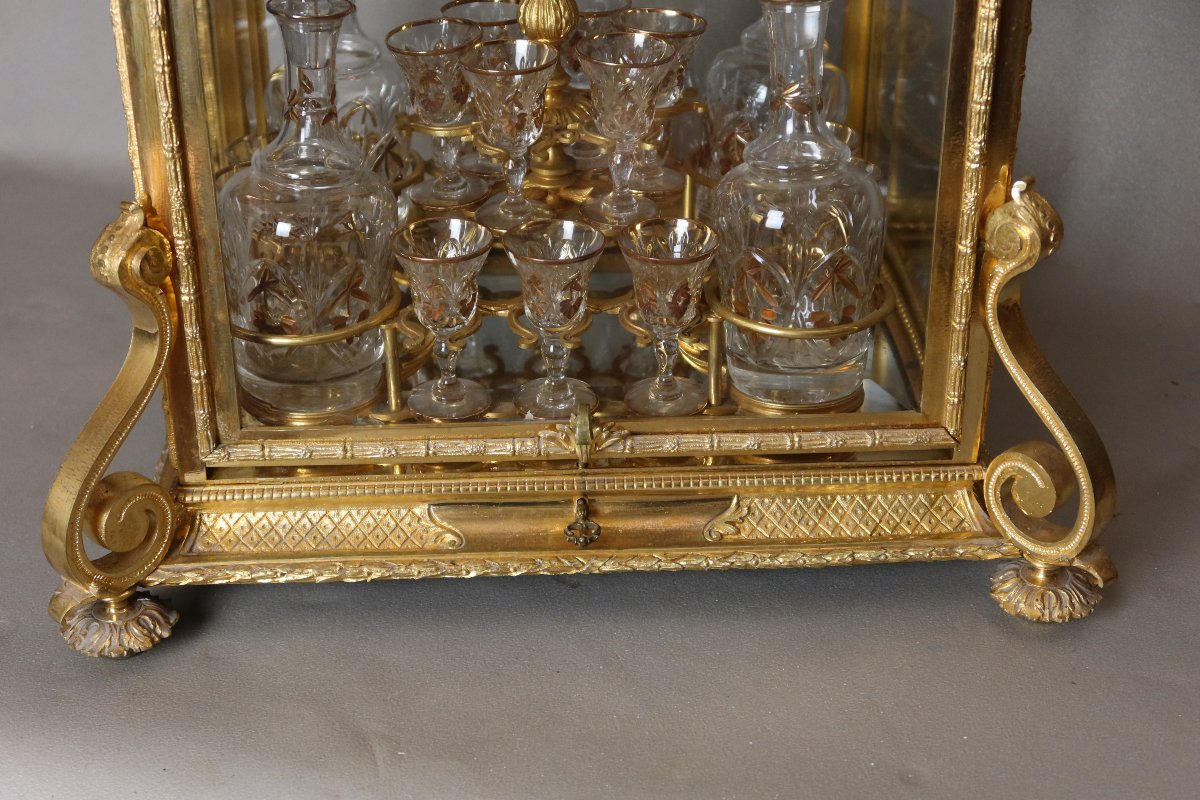 19th-century Gilded Bronze Liquor Cabinet-photo-4