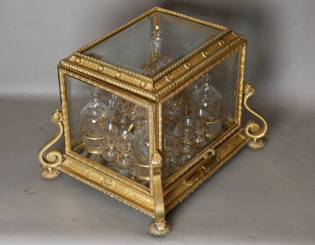 19th-century Gilded Bronze Liquor Cabinet-photo-6