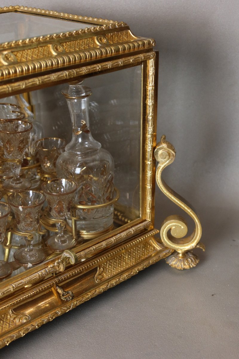 19th-century Gilded Bronze Liquor Cabinet-photo-7