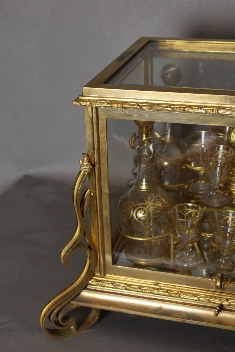 19th-century Gilded Bronze Liquor Cabinet-photo-2