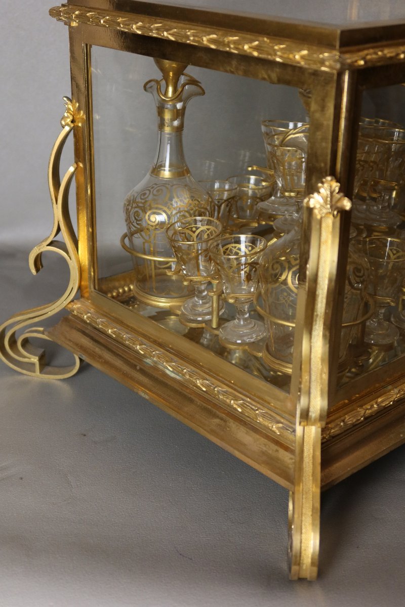 19th-century Gilded Bronze Liquor Cabinet-photo-3