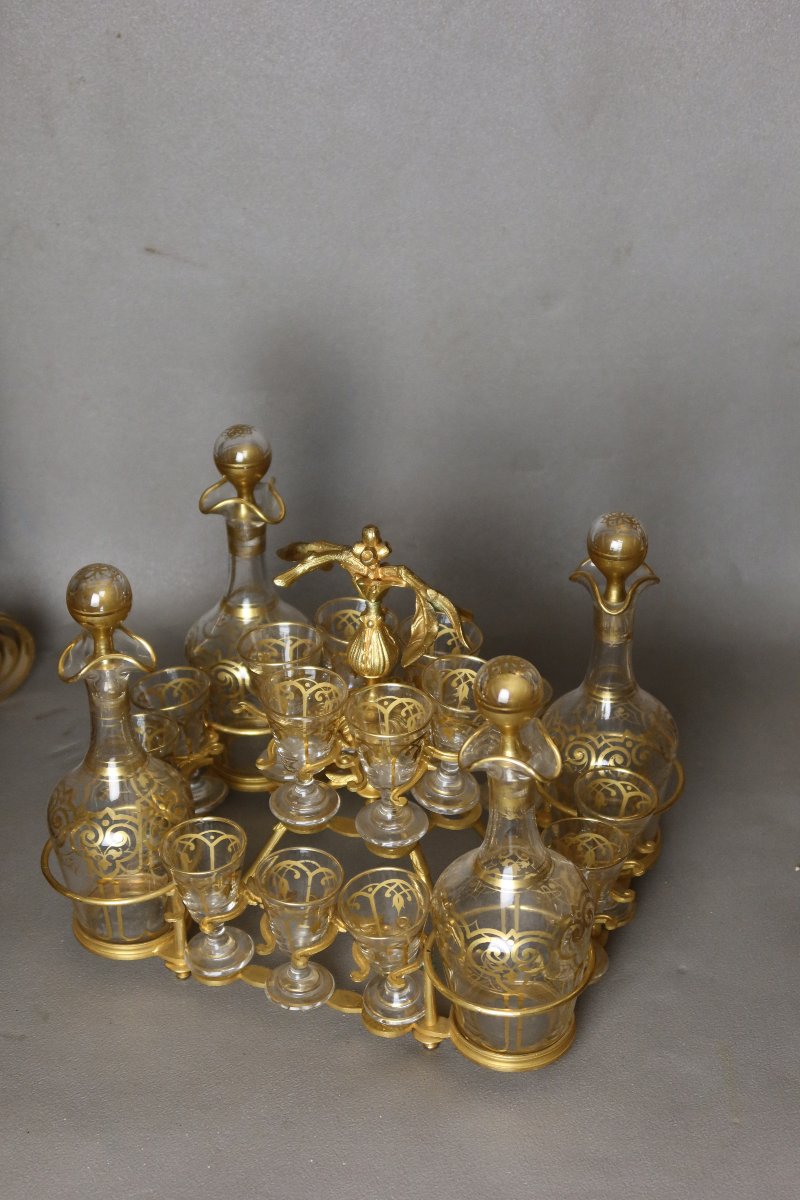 19th-century Gilded Bronze Liquor Cabinet-photo-5