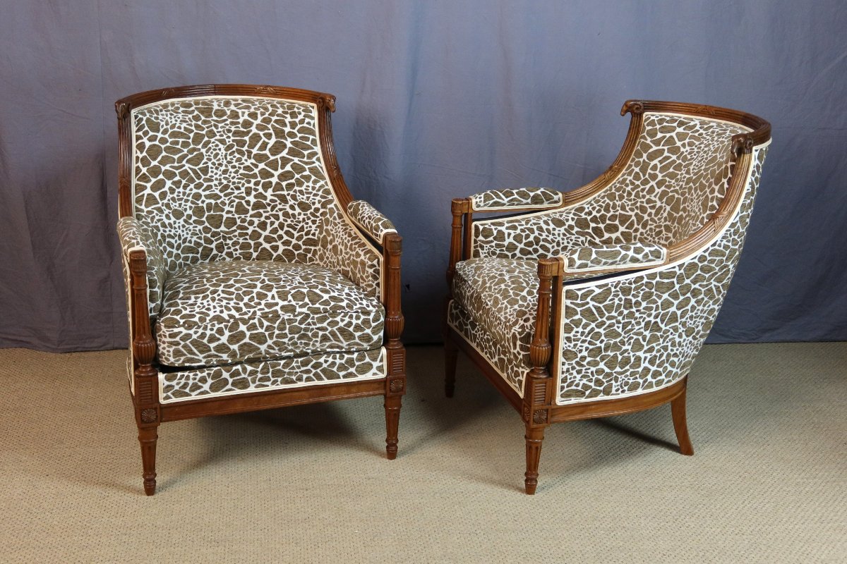 Paire de bergères XIXème siècle-photo-3