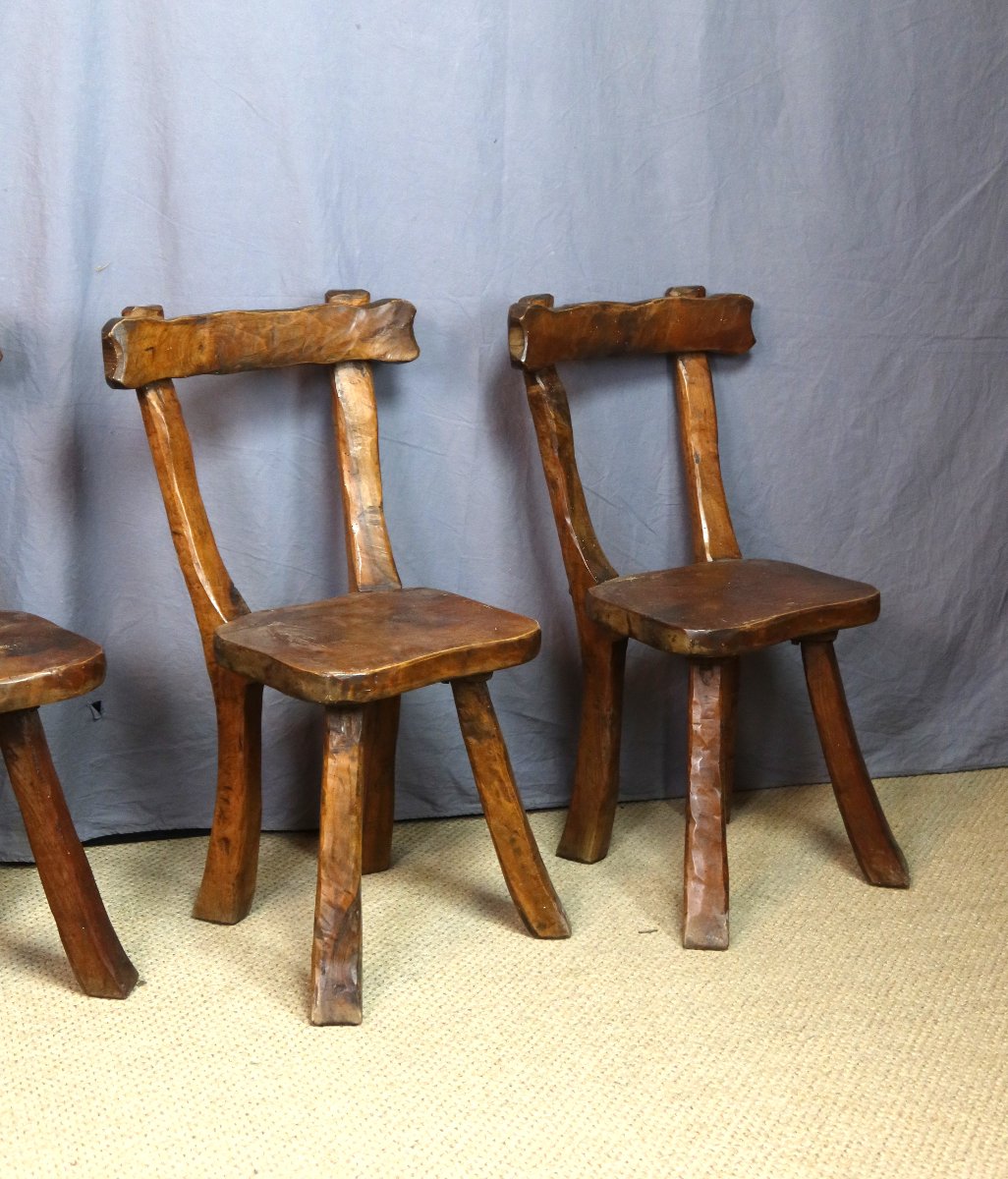 Set Of Four Brutalist-style Chairs-photo-2