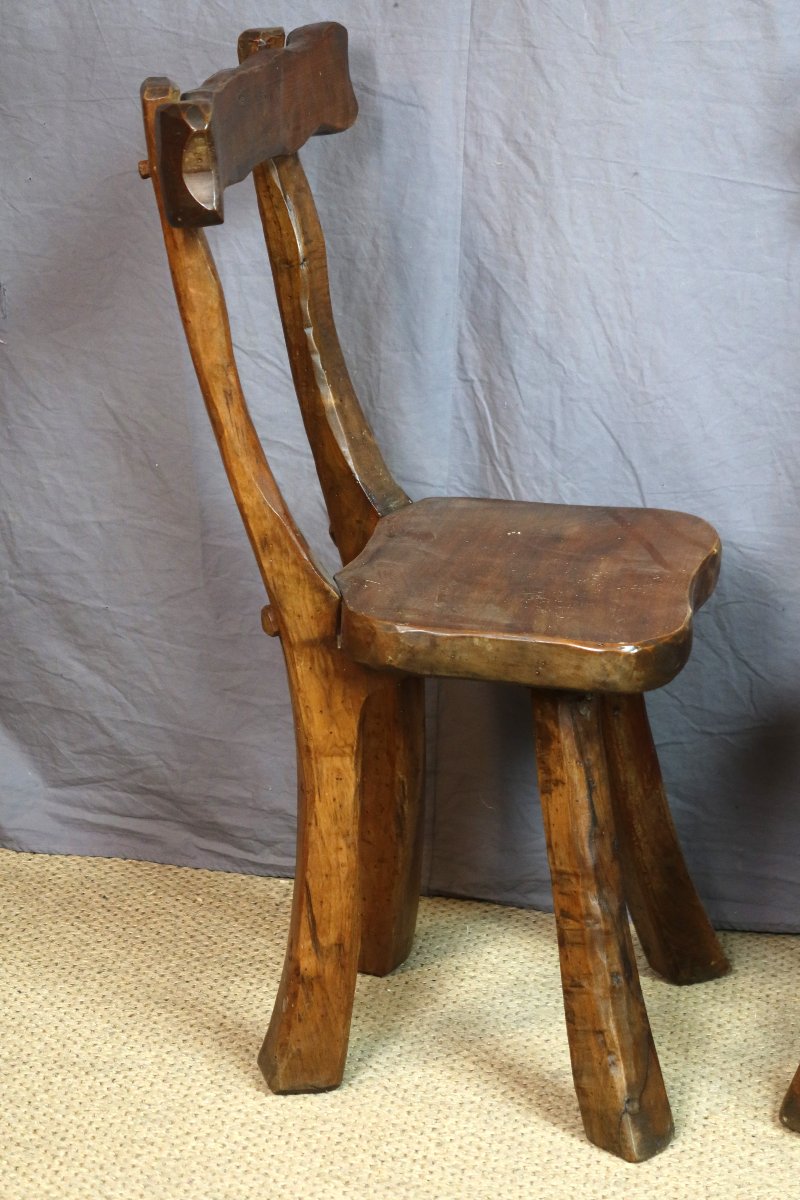Set Of Four Brutalist-style Chairs-photo-4