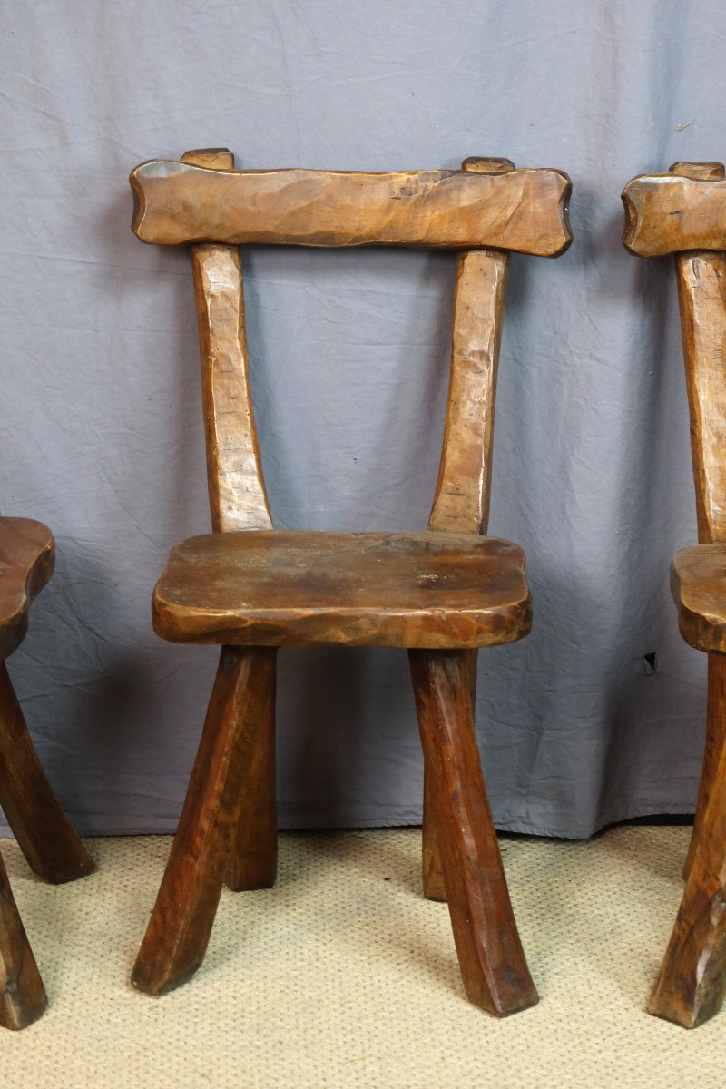 Set Of Four Brutalist-style Chairs-photo-1