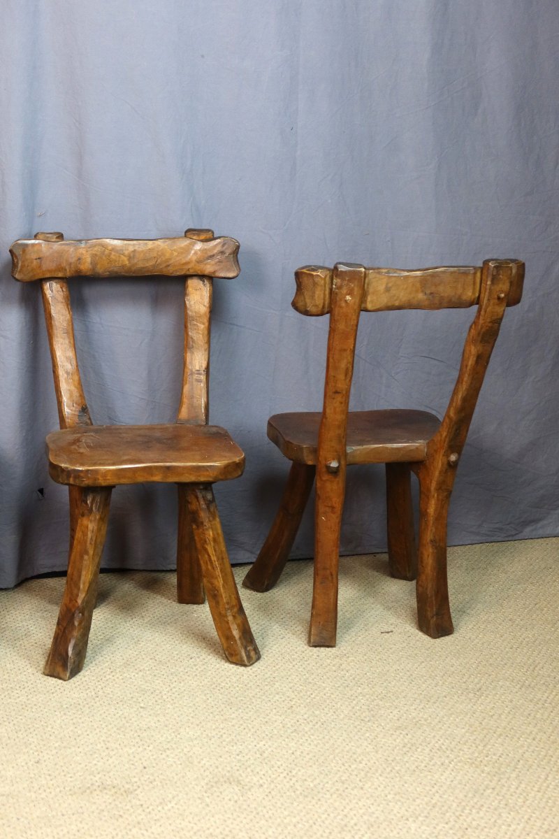 Set Of Four Brutalist-style Chairs-photo-2