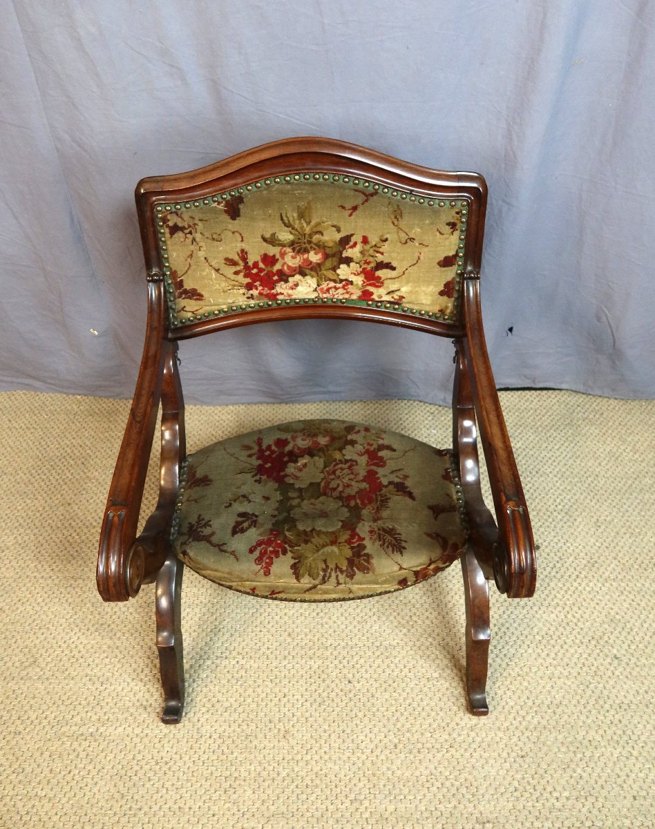Fauteuil curule XIXème siècle-photo-4