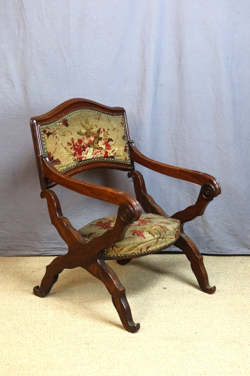 Fauteuil curule XIXème siècle