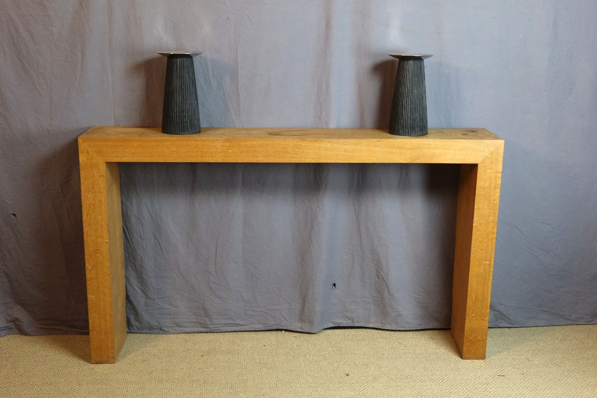 20th-century Oak Console Table-photo-3