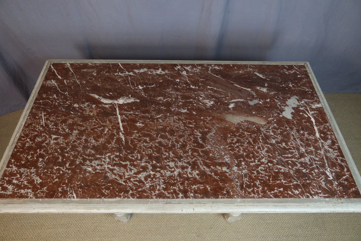 19th-century Painted Wooden Coffee Table-photo-6