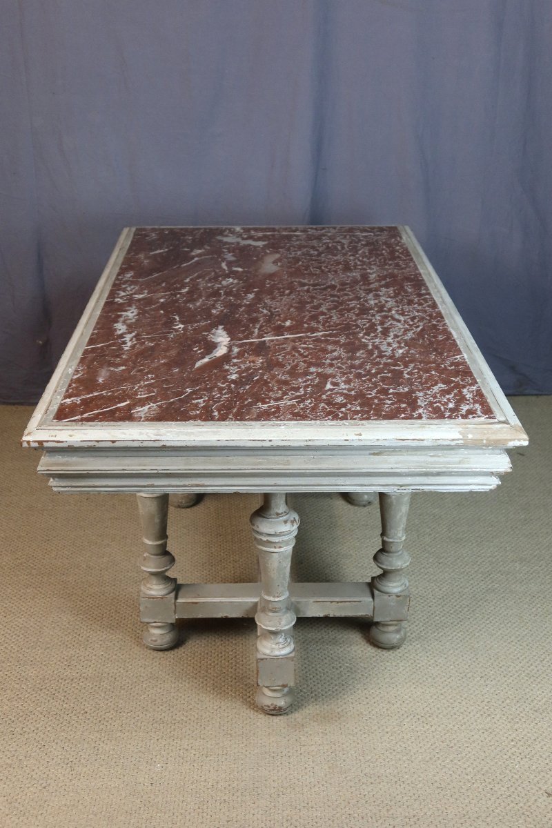 19th-century Painted Wooden Coffee Table-photo-7