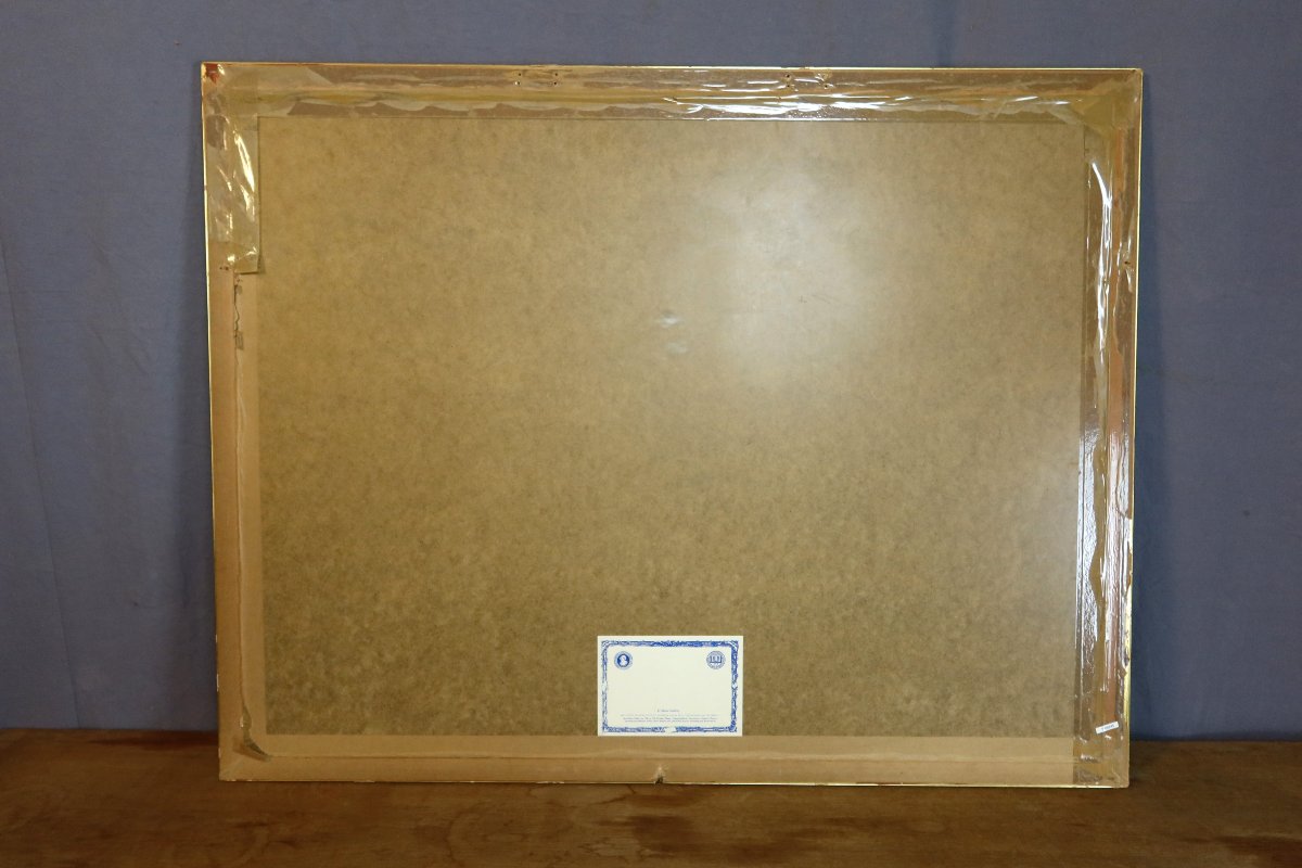 Large Framed Engraving, "académie De l'Espée"-photo-2