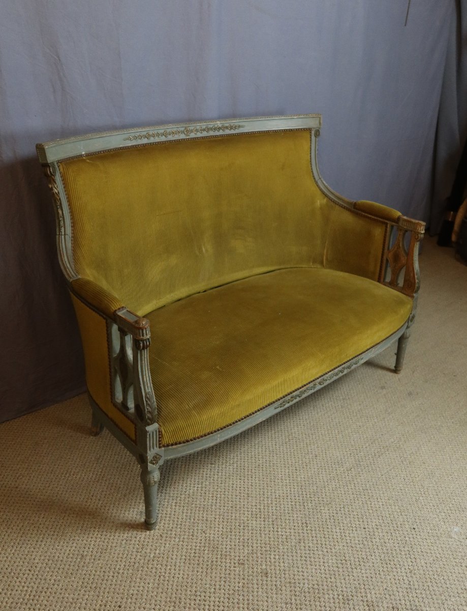 Directoire-style Lacquered Wood Armchair-photo-2