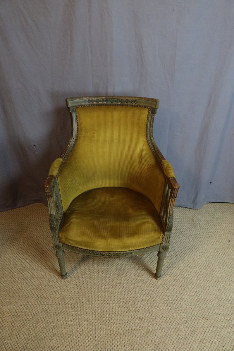Directoire-style Lacquered Wood Armchair-photo-4