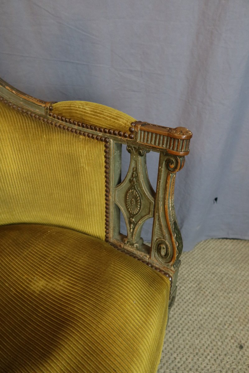 Directoire-style Lacquered Wood Armchair-photo-6