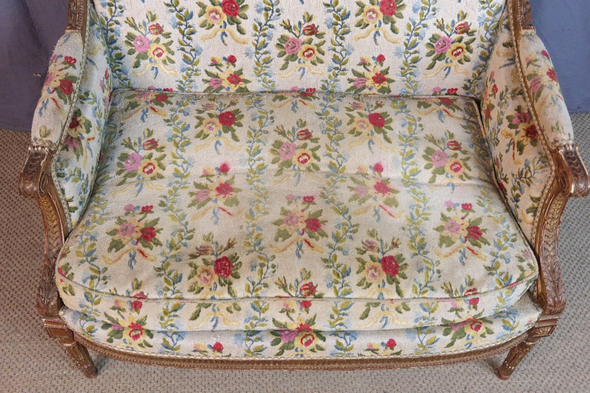 Large fauteuil ou marquise style Louis XVI-photo-3