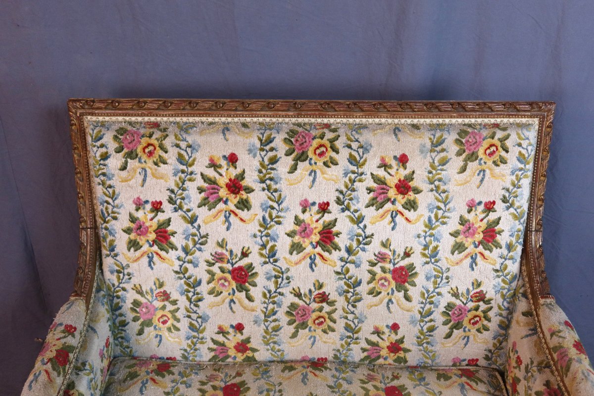 Large fauteuil ou marquise style Louis XVI-photo-4