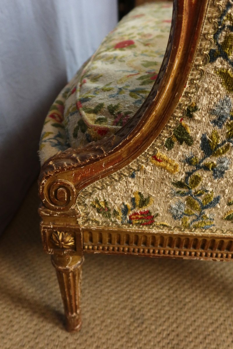 Large fauteuil ou marquise style Louis XVI-photo-5